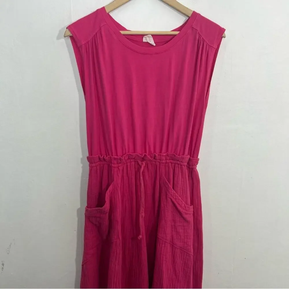 Daily Practice by Anthropologie Everyday Tee Dress XS Raspberry Rose/Hot Pink - Picture 10 of 15